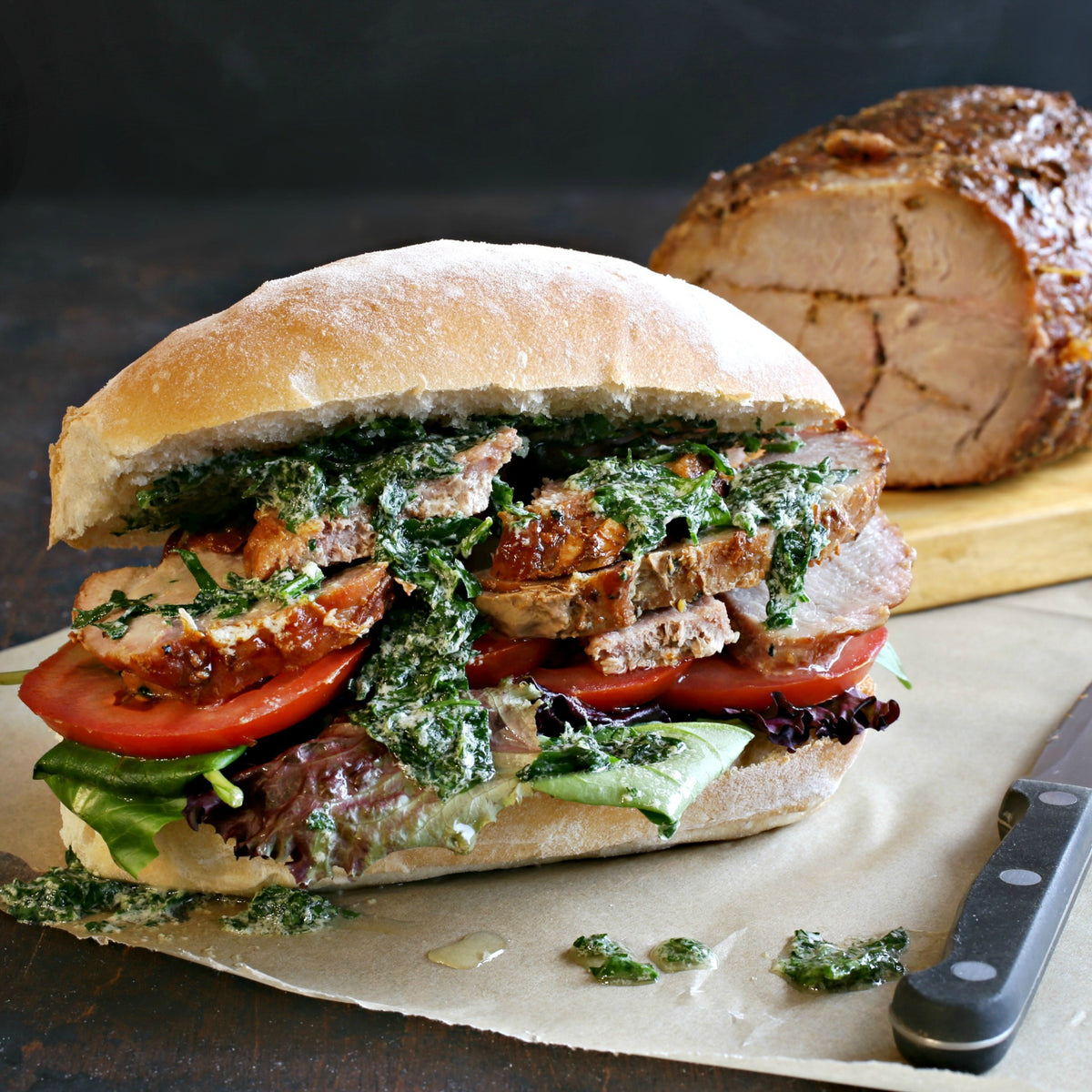 Porchetta Sandwich Longhini Sausage Co